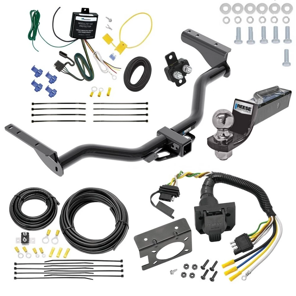 Trailer Hitch Tow Package w/ 7-Way RV Wiring For 13-13 INFINITI JX35 All Models w/ 2" Drop Mount 2" Ball Class 4 2" Receiver Reese