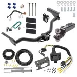Trailer Hitch Tow Package w/ 7-Way RV Wiring For 13-20 Nissan Pathfinder 14-20 INFINITI QX60 w/ 2" Drop Mount 2" Ball Class 4 2" Receiver Reese