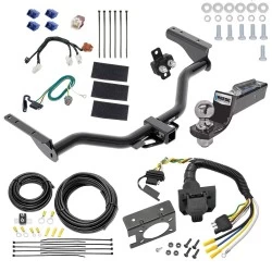 Trailer Hitch Tow Package w/ 7-Way RV Wiring For 13-20 Nissan Pathfinder 14-20 INFINITI QX60 w/ 2" Drop Mount 2" Ball Class 4 2" Receiver Reese