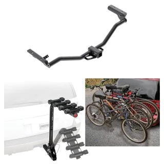 Trailer Hitch w/ 4 Bike Rack For 11-19 Ford Explorer Approved for Recreational & Offroad Use Carrier for Adult Woman or Child Bicycles Foldable