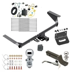 Ultimate Tow Package For 17-20 Chrysler Pacifica Limited Touring L Plus Exc Hybrid Trailer Hitch w/ Wiring 2" Drop Mount Dual 2" and 1-7/8" Ball Lock Bracket Cover 2" Receiver Reese