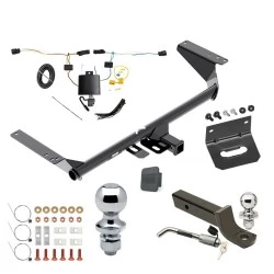 Ultimate Tow Package For 21-25 Chrysler Pacifica Excluding Hybrid Trailer Hitch w/ Wiring 2" Drop Mount Dual 2" and 1-7/8" Ball Lock Bracket Cover 2" Receiver Reese