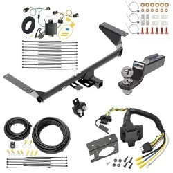 Trailer Hitch Tow Package w/ 7-Way RV Wiring For 17-20 Chrysler Pacifica Limited Touring L Plus Exc Hybrid w/ 2" Drop Mount 2" Ball Class 3 2" Receiver Reese