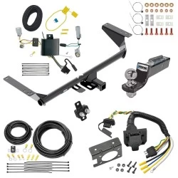 Trailer Hitch Tow Package w/ 7-Way RV Wiring For 17-20 Chrysler Pacifica (LX & Touring Exc Hybrid) 20-25 Voyager 22-23 Grand Caravan w/ 2" Drop Mount 2" Ball Class 3 Reese