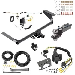 Trailer Hitch Tow Package w/ 7-Way RV Wiring For 21-25 Chrysler Pacifica incll Hybrid w/ 2" Drop Mount 2" Ball Class 3 2" Receiver Reese