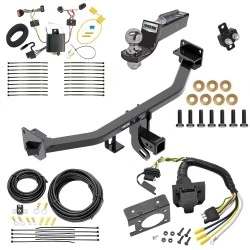 Trailer Hitch Tow Package w/ 7-Way RV Wiring For 17-22 KIA Sportage All Models w/ 2" Drop Mount 2" Ball Class 3 2" Receiver Reese