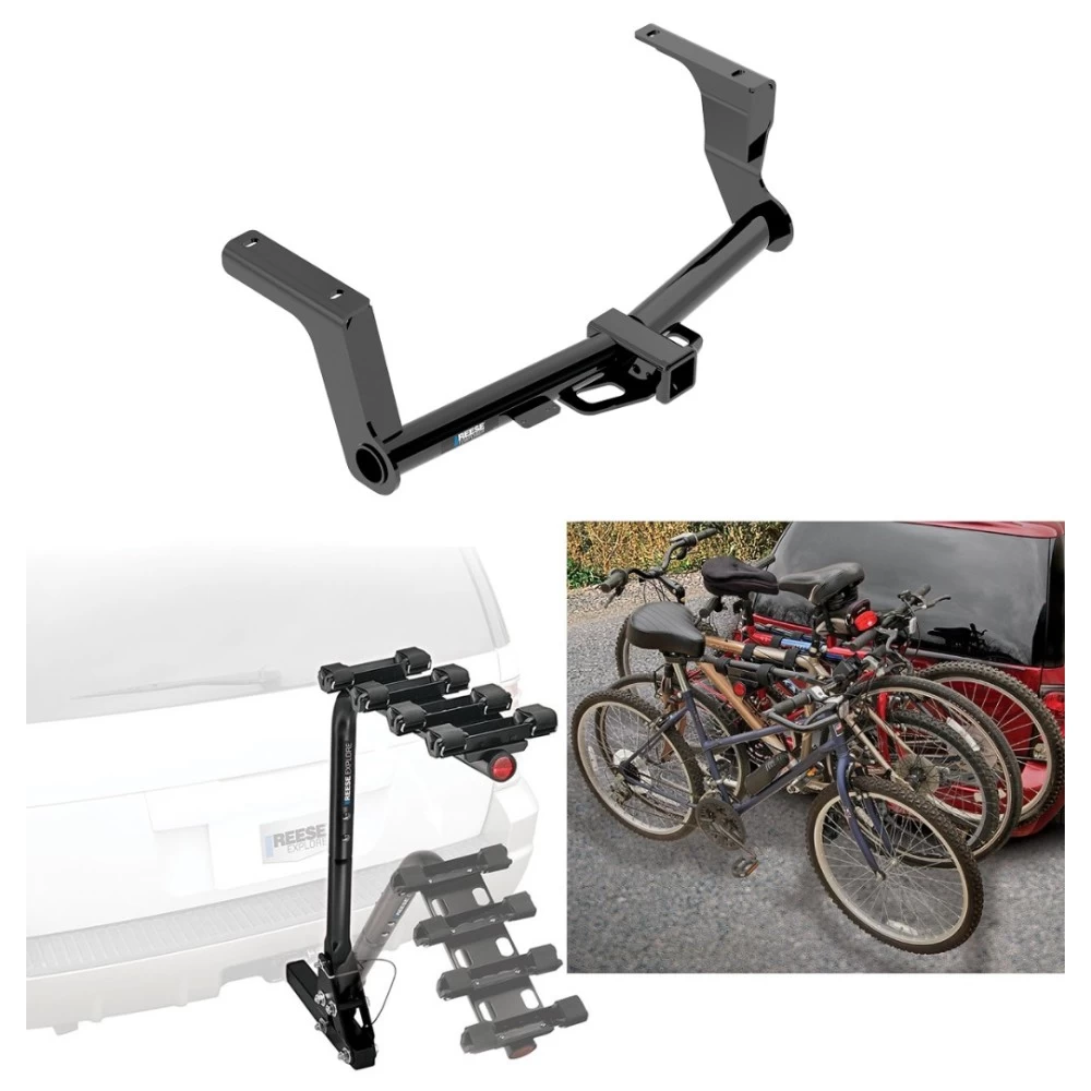 Trailer Hitch w/ 4 Bike Rack For 13-15 Subaru XV Crosstrek Approved for Recreational & Offroad Use Carrier for Adult Woman or Child Bicycles Foldable