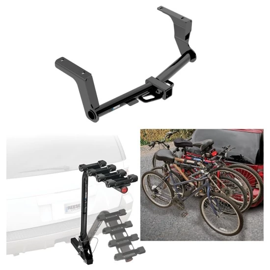 Trailer Hitch w/ 4 Bike Rack For 13-15 Subaru XV Crosstrek Approved for Recreational & Offroad Use Carrier for Adult Woman or Child Bicycles Foldable