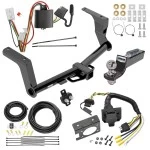 Trailer Hitch Tow Package w/ 7-Way RV Wiring For 13-15 Subaru XV Crosstrek incl Hybrid w/ 2" Drop Mount 2" Ball Class 3 2" Receiver All Models Reese