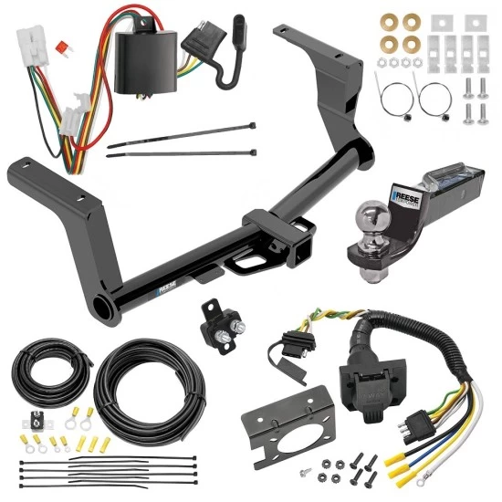 Trailer Hitch Tow Package w/ 7-Way RV Wiring For 13-15 Subaru XV Crosstrek incl Hybrid w/ 2" Drop Mount 2" Ball Class 3 2" Receiver All Models Reese