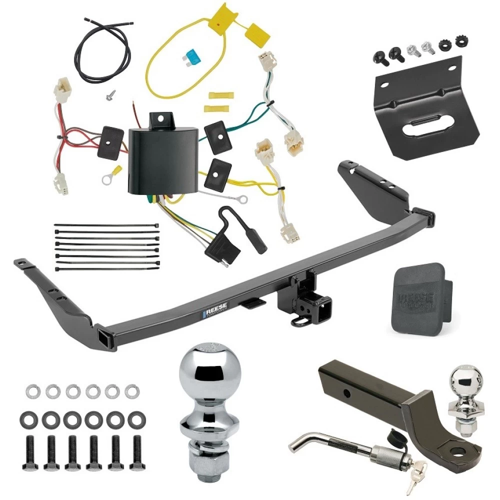 Ultimate Tow Package For 15-20 Toyota Sienna Exc SE Trailer Hitch w/ Wiring 2" Drop Mount Dual 2" and 1-7/8" Ball Lock Bracket Cover 2" Receiver Reese
