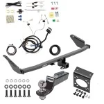 Trailer Hitch Tow Package w/ 7-Way RV Wiring For 15-20 Toyota Sienna Except SE w/ 2" Drop Mount 2" Ball Class 3 2" Receiver Except SE Reese