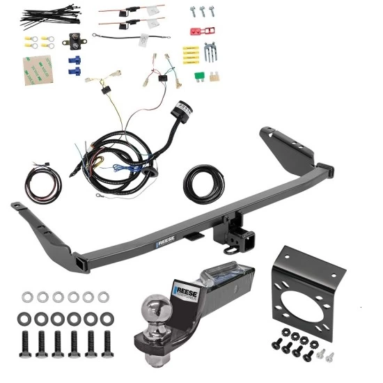 Trailer Hitch Tow Package w/ 7-Way RV Wiring For 15-20 Toyota Sienna Except SE w/ 2" Drop Mount 2" Ball Class 3 2" Receiver Except SE Reese