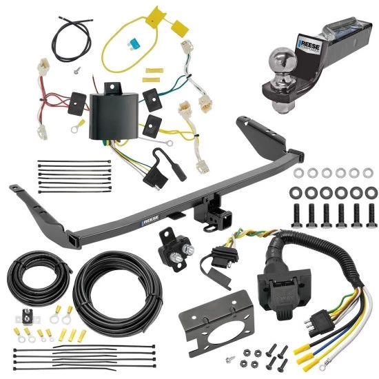 Trailer Hitch Tow Package w/ 7-Way RV Wiring For 11-14 Toyota Sienna (15-20 SE ONLY) w/ 2" Drop Mount 2" Ball Class 3 2" Receiver Reese