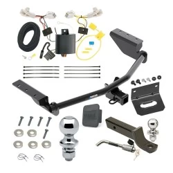 Ultimate Tow Package For 13-18 Toyota RAV4 All Models Trailer Hitch w/ Wiring 2" Drop Mount Dual 2" and 1-7/8" Ball Lock Bracket Cover 2" Receiver Reese