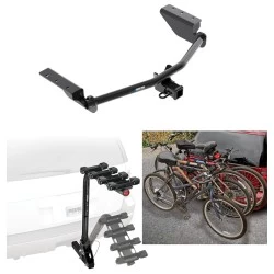 Trailer Hitch w/ 4 Bike Rack For 13-18 Toyota RAV4 Approved for Recreational & Offroad Use Carrier for Adult Woman or Child Bicycles Foldable