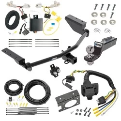 Trailer Hitch Tow Package w/ 7-Way RV Wiring For 13-18 Toyota RAV4 All Models w/ 2" Drop Mount 2" Ball Class 3 2" Receiver Reese