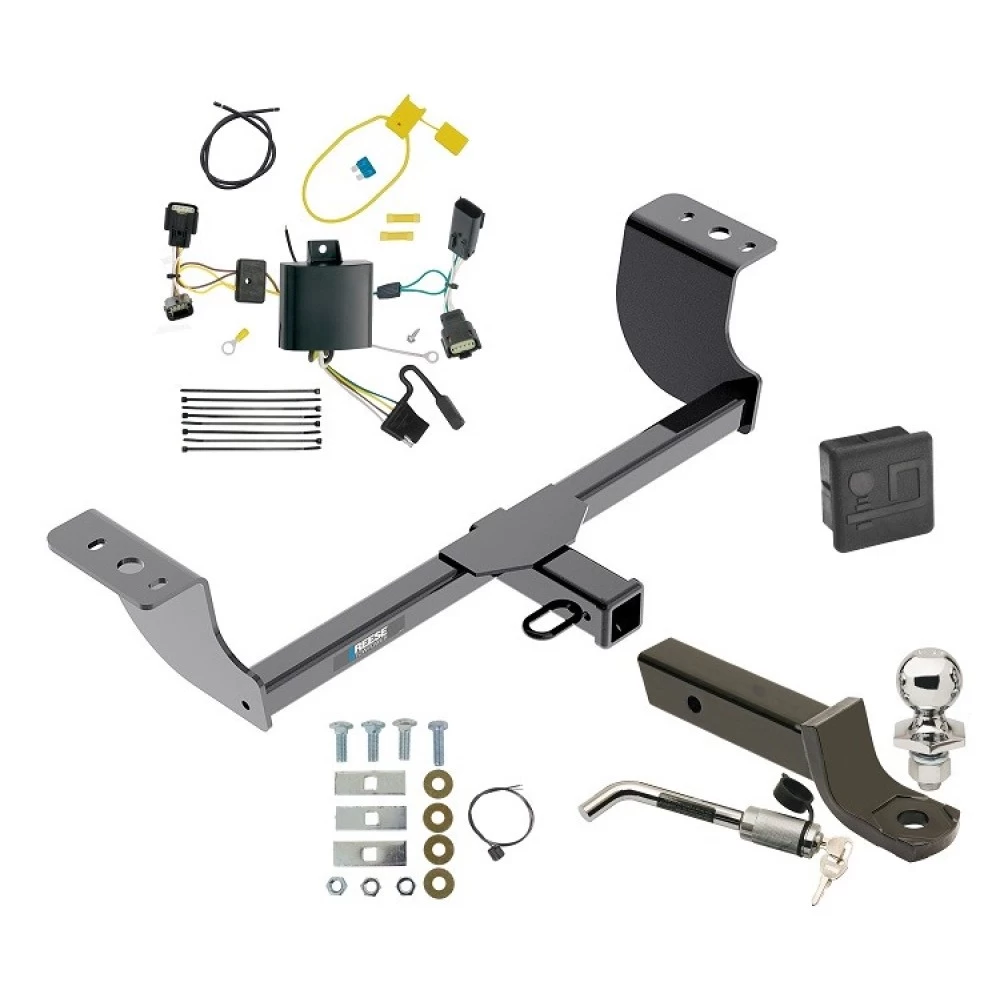Reese Trailer Tow Hitch For 15-23 Dodge Charger All Models Deluxe Package Wiring 2" Ball Mount and Lock