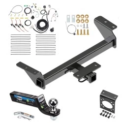 Class 4 7K Trailer Hitch Tow Package w/ 7-Way RV Wiring For 16-23 Toyota Tacoma All Models w/ 2" Drop Mount 2" Ball 2" Receiver Reese