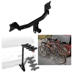 Trailer Hitch w/ 4 Bike Rack For 20-25 Porsche Cayenne Coupe Approved for Recreational & Offroad Use Carrier for Adult Woman or Child Bicycles Foldable