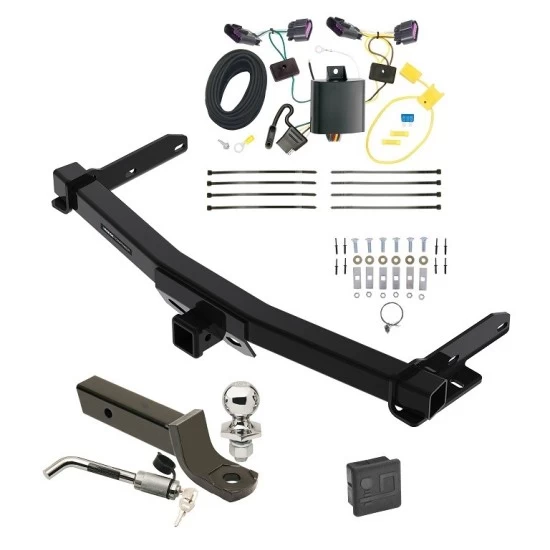 Custom Fit Trailer Hitch Wiring Harness (Plug & Play) 2" Drop Ball-Mount w/ Locking Pin/Clip 2" Chrome BallRubber Hitch Plug Cover Installation Hardware Installation Instructions 84432 118617 7005111 7010 Reese Trailer Tow Hitch 14-23 Dodge Reese Trailer Tow Hitch For 14-23 Dodge Durango All Styles Deluxe Package Wiring 2" Ball Mount and Lock