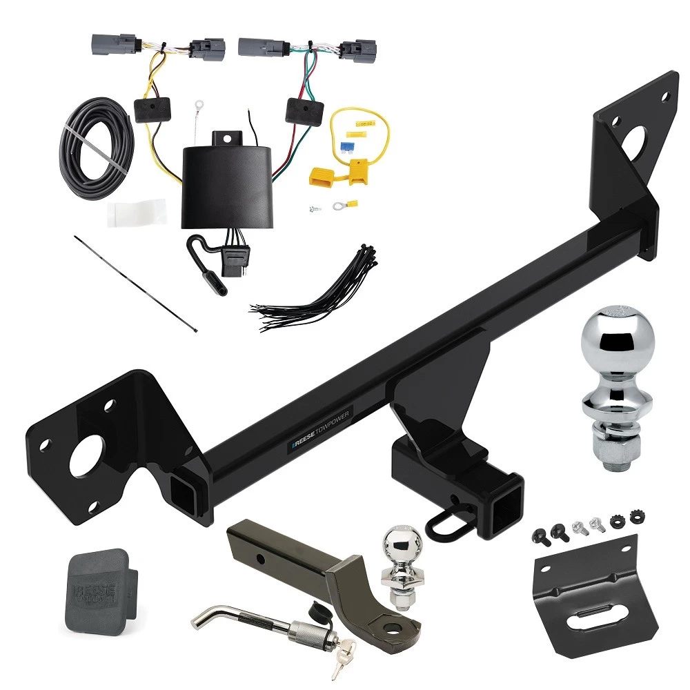 Ultimate Tow Package For 20-27 Buick Encore GX w/o LED Taillights Trailer Hitch w/ Wiring 2" Drop Mount Dual 2" and 1-7/8" Ball Lock Bracket Cover 2" Receiver Reese
