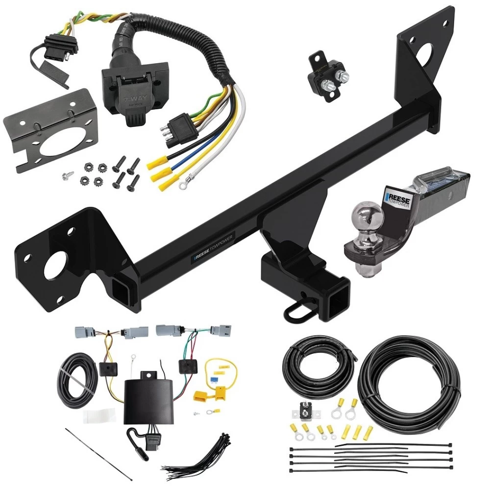 Trailer Hitch Tow Package w/ 7-Way RV Wiring For 21-23 Chevrolet Trailblazer w/LED Taillights w/ 2" Drop Mount 2" Ball Class 3 2" Receiver Reese