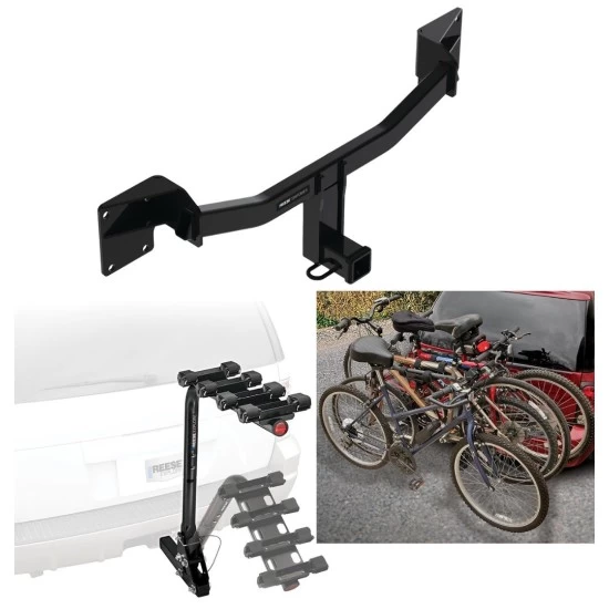 Trailer Hitch w/ 4 Bike Rack For 21-23 Buick Envision Approved for Recreational & Offroad Use Carrier for Adult Woman or Child Bicycles Foldable