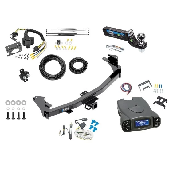 Trailer Hitch Tow Package Prodigy P3 Brake Control For 15-22 Chevrolet Colorado GMC Canyon w/ 7-Way RV Wiring 2" Drop Mount 2" Ball Class 4 2" Receiver Reese Tekonsha