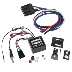 Reese Compact IQ Hidden Trailer Brake Control for 07-13 GMC Sierra 1500 2500 3500 w/ Hardwire Wiring Adapter Proportional Trailer Brakes Module Box Controller 1-3 Axle