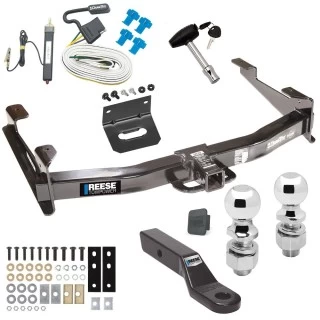 Ultimate Class 5 13K Tow Package For 01-10 Chevy Silverado GMC Sierra 2500 HD 3500 HD 2007 Classic 07-10 3500HD 97-99 Mercury Mountaineer 95-00 Ford Explorer Trailer Hitch w/ Wiring Dual 2" and 2-5/16" Ball 2" Drop Mount Lock Bracket Cover 