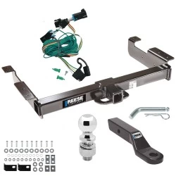 Class V 10K Tow Package For 96-99 Chevy Express GMC Savana 1500 2500 3500 Trailer Hitch w/ Wiring 2-5/16" Ball 2" Drop Mount 2" Receiver Reese