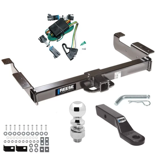 Class V 10K Tow Package For 00-02 Chevrolet Express GMC Savana 1500 2500 3500 Trailer Hitch w/ Wiring 2-5/16" Ball 2" Drop Mount 2" Receiver Reese