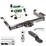 Class V 10K Tow Package For 03-27 Chevy Express GMC Savana 1500 2500 3500 Trailer Hitch w/ Wiring 2-5/16" Ball 2" Drop Mount 2" Receiver Reese
