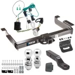 Ultimate Class V 10K Tow Package For 00-02 Chevrolet Express GMC Savana 1500 2500 3500 Trailer Hitch w/ Wiring Dual 2" and 2-5/16" Ball 2" Drop Mount Lock Bracket Cover 2" Receiver Reese