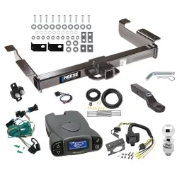 Class 5 10K Trailer Hitch Tow Package Prodigy P3 Brake Control For 96-99 Chevy Express GMC Savana 1500 2500 3500 w/ 7-Way RV Wiring 2-5/16" Ball 2" Drop Mount 2" Receiver Reese Tekonsha