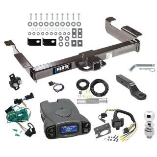 Class 5 10K Trailer Hitch Tow Package Prodigy P3 Brake Control For 96-99 Chevy Express GMC Savana 1500 2500 3500 w/ 7-Way RV Wiring 2-5/16" Ball 2" Drop Mount 2" Receiver Reese Tekonsha