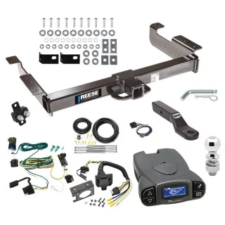 Class 5 10K Trailer Hitch Tow Package Prodigy P3 Brake Control For 03-27 Chevy Express GMC Savana 1500 2500 3500 w/ 7-Way RV Wiring 2-5/16" Ball 2" Drop Mount 2" Receiver Reese Tekonsha