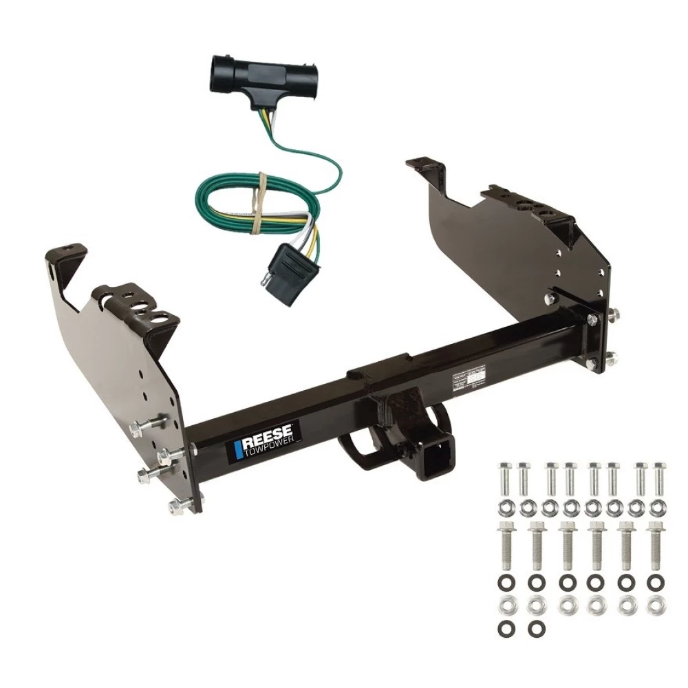 Trailer Hitch w/ Wiring For For Cab and Chassis Pickups Fits 75-84 Chevy GMC C/K 8Ft Standard or Step Bumper Class 5 2" Tow Receiver Reese Tekonsha