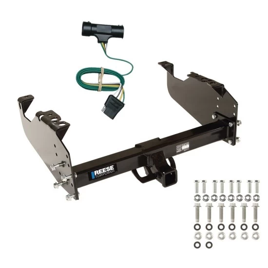 Trailer Hitch w/ Wiring For For Cab and Chassis Pickups Fits 75-84 Chevy GMC C/K 8Ft Standard or Step Bumper Class 5 2" Tow Receiver Reese Tekonsha