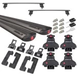 Rola Roof Rack Cross Bars For 13-19 Ford Escape w/ 8 Lock Cores For Cargo Kayak Luggage Etc. Complete Kit