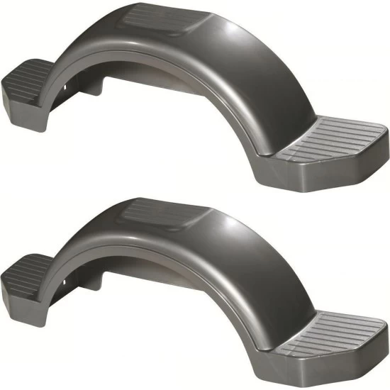 008595 008595 Fulton Set of 2 Silver Fulton Single Axle Trailer Fenders 15" Wheels Triple Step 45" Long Boat Utility Sale Replacement Set of 2 Silver Fulton Single Axle Trailer Fenders 15" Wheels Triple Step 45" Long Boat Utility Sale Replacement