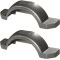 Set of 2 Silver Fulton Single Axle Trailer Fenders 15" Wheels Triple Step 45" Long Boat Utility Sale Replacement