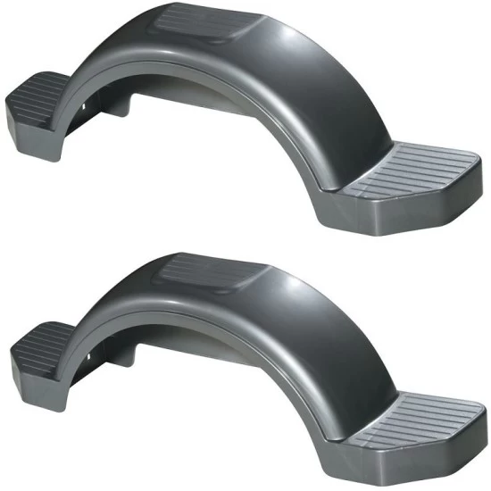 008593 008593 Fulton Set of 2 Silver Fulton Single Axle Trailer Fenders 13" Wheels Triple Step 40" Long Boat Utility Sale Replacement Set of 2 Silver Fulton Single Axle Trailer Fenders 13" Wheels Triple Step 40" Long Boat Utility Sale Replacement