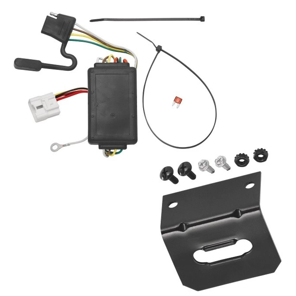 Trailer Wiring and Bracket For 04-07 Toyota Highlander w/ OEM Tow Package 4-Flat Harness Plug Play