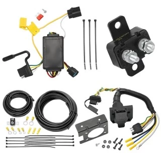 Trailer Hitch 7 Way RV Wiring Kit For 07-09 Hyundai Santa Fe w/ Tow Prep Package 10-12 w/ OEM Tow Package Plug Prong Pin Brake Control Ready