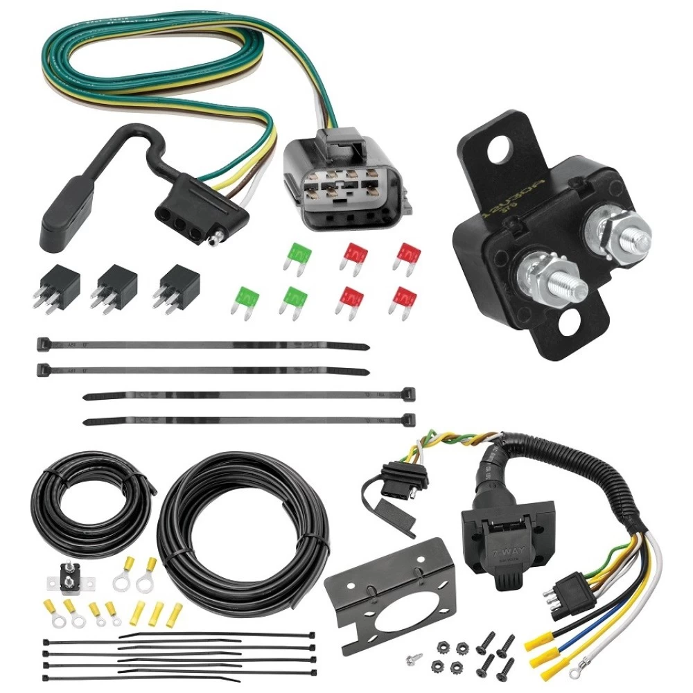 Trailer Hitch 7 Way RV Wiring Kit For 13-17 Chevy Traverse Buick Enclave 13-16 GMC Acadia 2017 Limited Plug Prong Pin Brake Control Ready