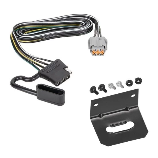 Plug and Play T-One Wiring Harness Connector 4-Flat Mounting Bracket Installation Instructions 118294 118144 Tekonsha Trailer Wiring and Bracket 22-23 Nissan Pathfinder 22 Infiniti QX60 Plug Play 4-Flat Harness 22 23 2022 2023 Trailer Wiring and Bracket For 22-23 Nissan Pathfinder 22 Infiniti QX60 Plug & Play 4-Flat Harness