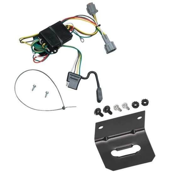 Trailer Wiring and Bracket For 98-04 Nissan Frontier Plug & Play 4-Flat Harness