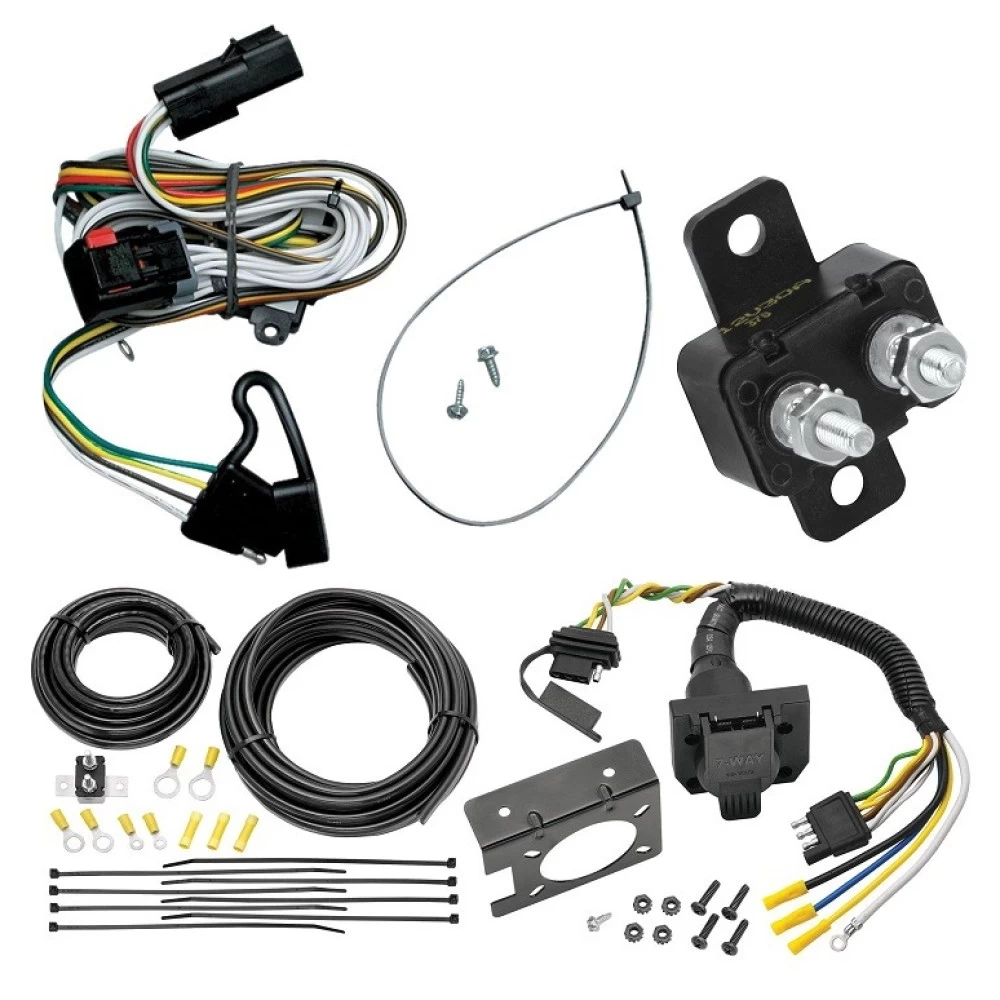 Trailer Hitch 7 Way RV Wiring Kit For 01-03 Chrysler Dodge Town and Country Voyager Caravan Grand Caravan Plug Prong Pin Brake Control Ready